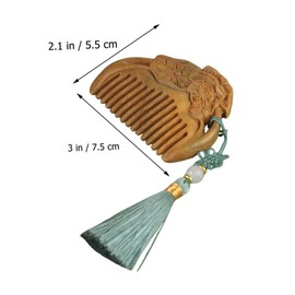 Baluue Wood Detangling Hair Brush with Dangle Tassel Retro Sandalwood Comb for Men Women Boy Girl for All Hair Types Lightweight Portable Effortless Knot Removal
