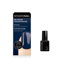 Sensationail Gel Nail Polish - At Home Gel Quick-Cure Polish - Glossy, Long-Lasting, No Dry Time - Lasts Up to 2 Weeks - Black to Basics - 7.39 mL/0.25 fl oz