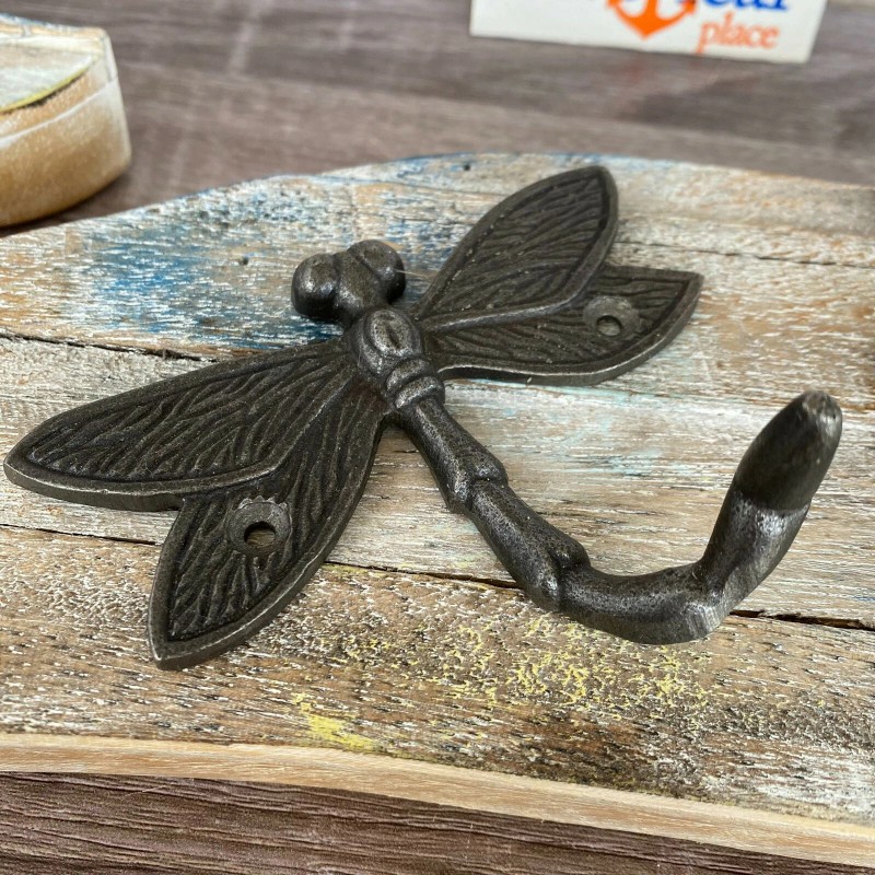 The Nautical Place Cast Iron Dragonfly Wall Hooks - Original