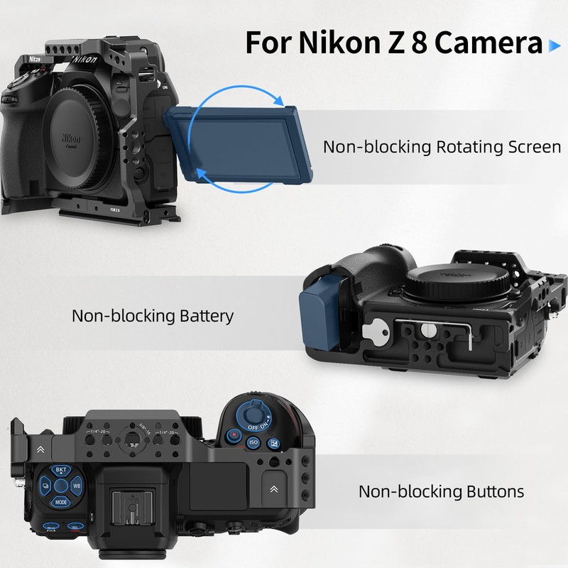 Nitze Z8 Camera Cage for Nikon Z 8 Camera, Z8