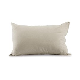 ATsense Set of 2 Cushion Covers Measuring 40 x 80 cm, 100% Washed Cotton, with Zip, Super Soft Premium and Cosy Cushion Covers, Beige