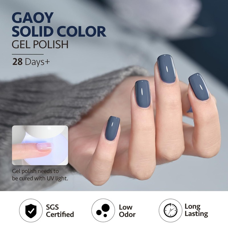 GAOY Blue Gel Nail Polish, 16ml Soak Off Gel Polish,