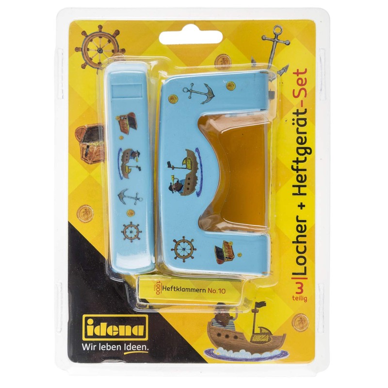 Idena 10495 Hole Punch and Stapler Set Pirate Design 1