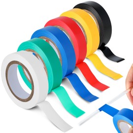 RMIVEGLIA Pack of 6 Insulation Tape Colour Set, Electrical Tape, 16 mm x 15 m, Total 90 m, Waterproof Tape, Ideal for Splicing Wire and Cable Insulation.