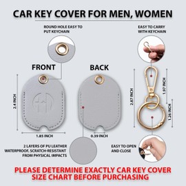 ANHBKAR Leather Keys Sleeve for Broken Car Key Loop Replacement - Cute Keychain Cover - Protector, Holder for Men & Women (Cream)