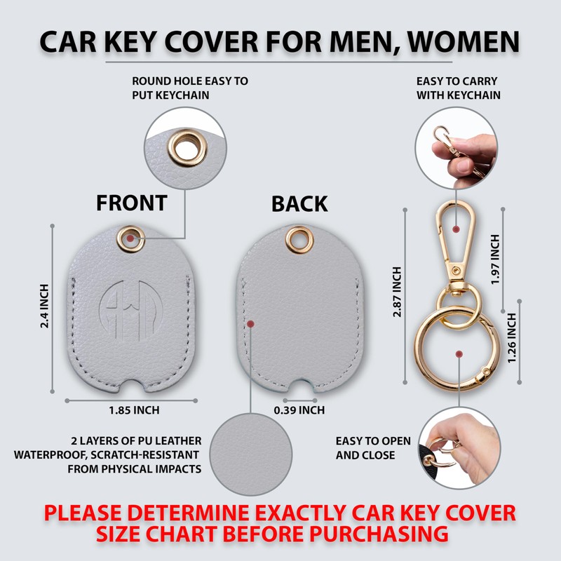 ANHBKAR Leather Keys Sleeve for Broken Car Key Loop Replacement