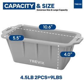 XL Ice Block Mold for Cold Plunge (2 PCS) - Can Make 9 LBS Ice Cube, Reusable Ice Cube Trays for Indoor & Outdoor, Gray