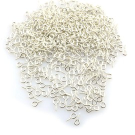 Tegg Screw Eye Pin 500PCS Silver Mini Eye Hooks Bail Peg Sets for DIY Jewelry Making 5x10mm