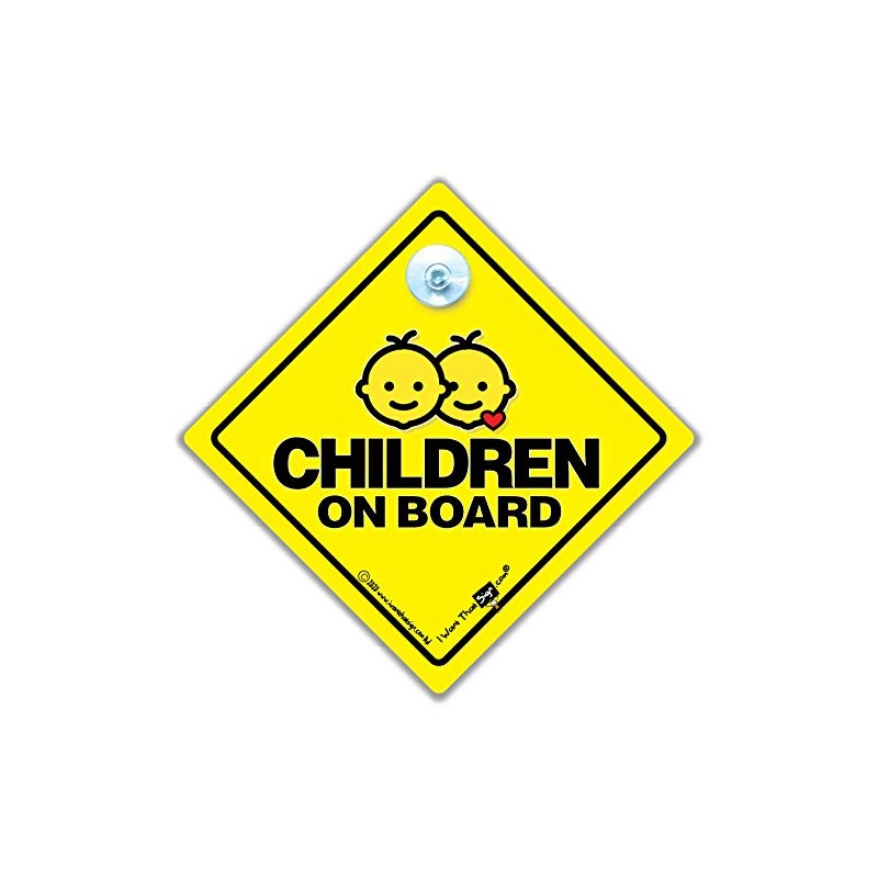 Children On Board Car Sign Suction Cup Car Window Sign,