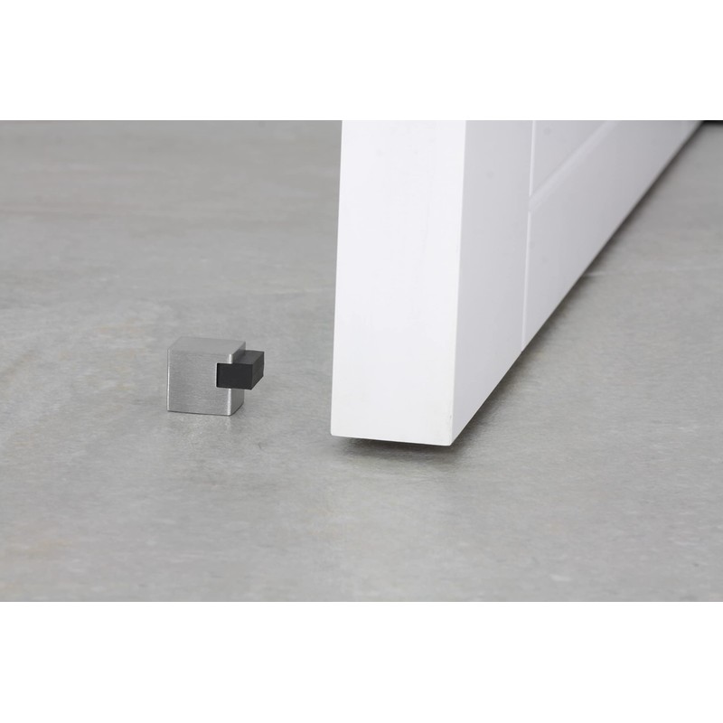 Quadratischer Türstopper, selbstklebend, Edelstahl, 20x20x20mm, weiß