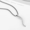 HZMAN Italian Horn Necklace for Men Women High Polished Stainless