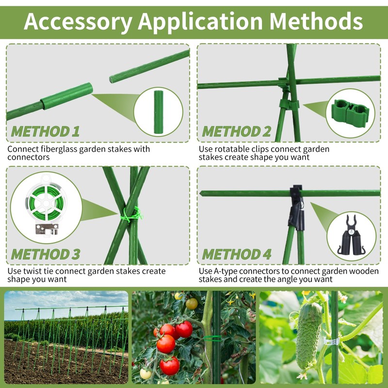 70pcs Garden Stakes Set, 16 Inches Plastic Coated Metal Plant