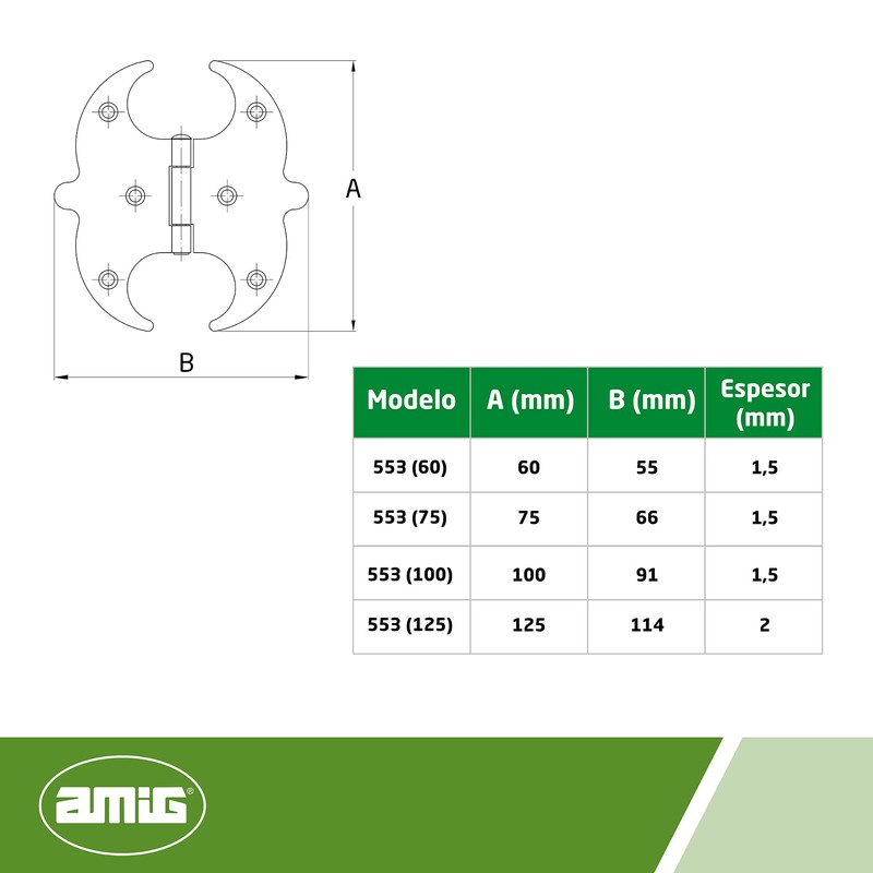 Amig Hinge 553-125 Black