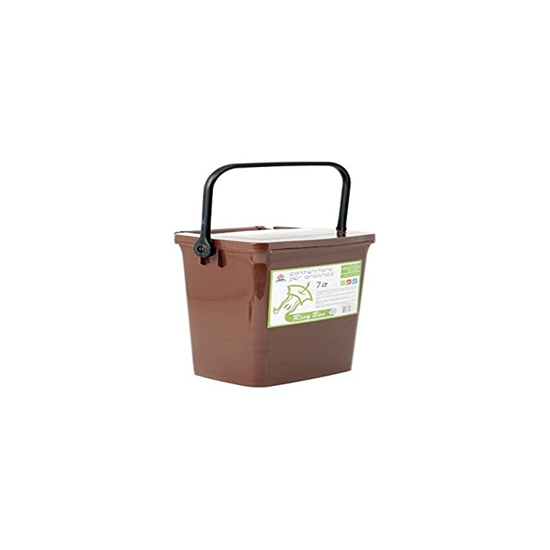 Home Damp ricybox Container with Lid, 7 Litre, Plastic, brown,