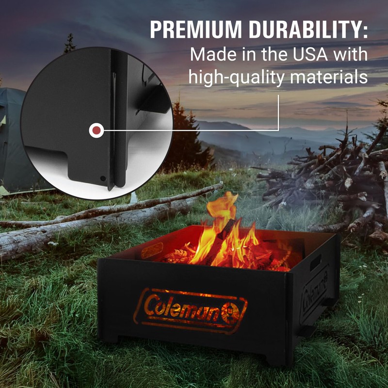 Coleman Pack-A-Way 10” Portable Fire Pit, Collapsible Wood Burning Fire