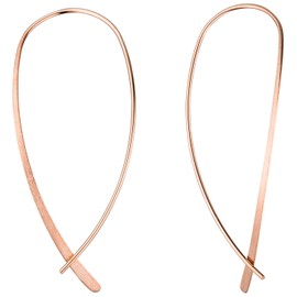 Jobo Women's Pull-Through Earrings 925 Silver Rose Gold Plated, Silver