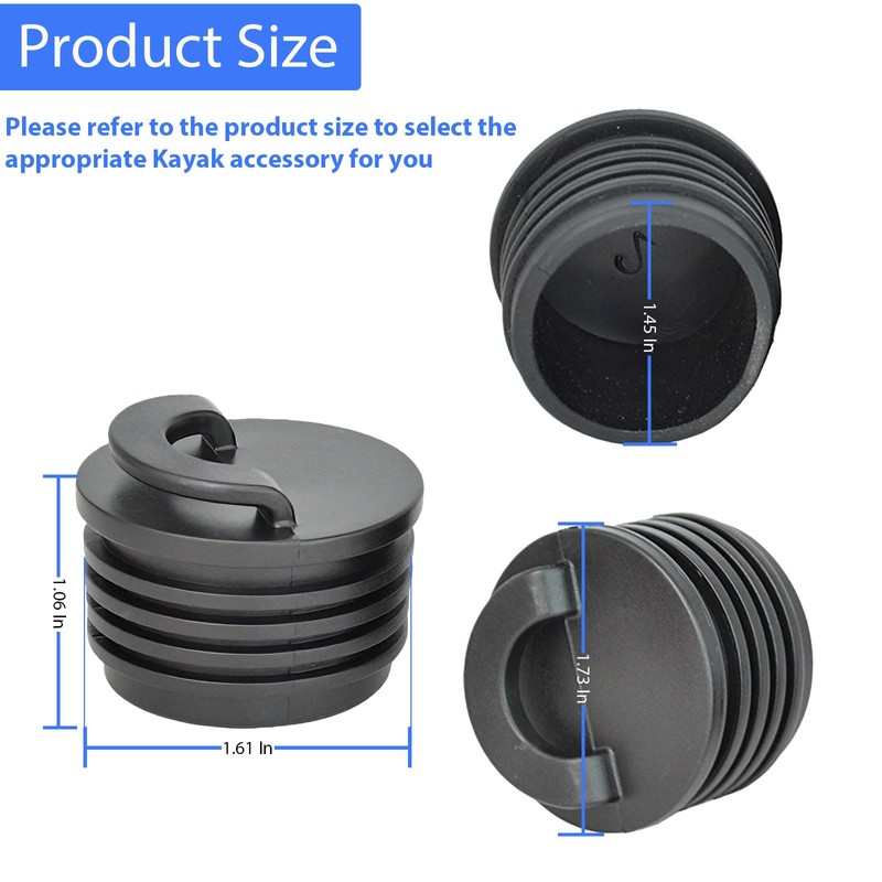 Kayak Scupper Plugs Kits, Push Drain Hole Stoppers, Universal Kayak