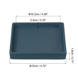 PATIKIL Plant Pot Saucers 5 Inch, Ceramic Square Flower Drip Tray for Indoor Outdoor, Dark Blue