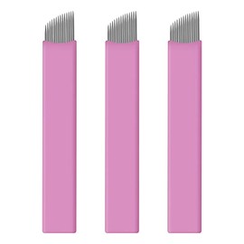 50pcs Pink Disposable Microblading Artist Blade #14 Nano Microblades 0.18mm Microblading Eyebrows Supplies Needles Available size 12F 14F 18U (14 Slope)