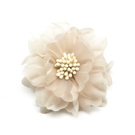 Fabric Flower Brooch Silk Corsage Pin Women Hairpin Accessorize Banquet Party Jewelry Gift-Apricot