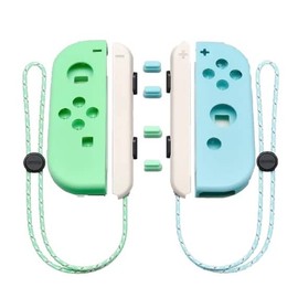 OYSTERBOY Replacement Shell Case Controller Housing with Wrist Strap for NS Switch Joy-Con (Animal Crossing Green)