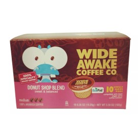 Wide Awake Coffee Pods 10-Pk Donut Shop Blend Sweet & Balanced for K Single Cup