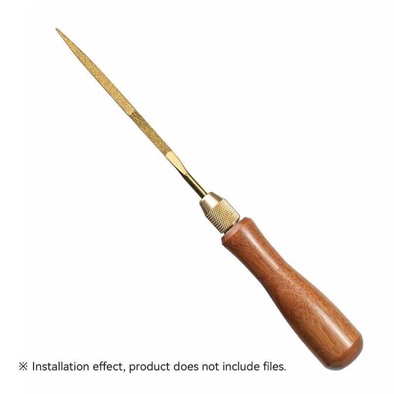 Toolcool Wood File Handle Wooden Handles with Brass Collet Chuck