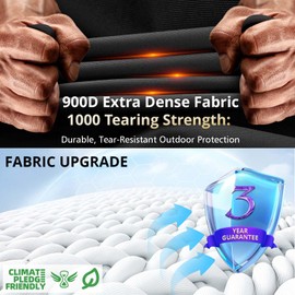 [2025 Upgraded 900D Fabric] Fire Pit Cover Round for Solo Stove Yukon, 30"D x 18"H fits 27"- 29" Fire Pit, 900D Heavy Duty Waterproof Fabric for Outdoor Camping - Black