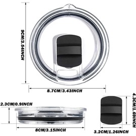 2 Pack 20 oz Magnetic Tumbler Lid with 4 Magnetic Slider Replacement, Replacement Cup Lids Tumbler Cover Spill Proof Spill Proof Tumbler for YETI Rambler, Old Style Rtic, Ozark Trail and more (20oz)