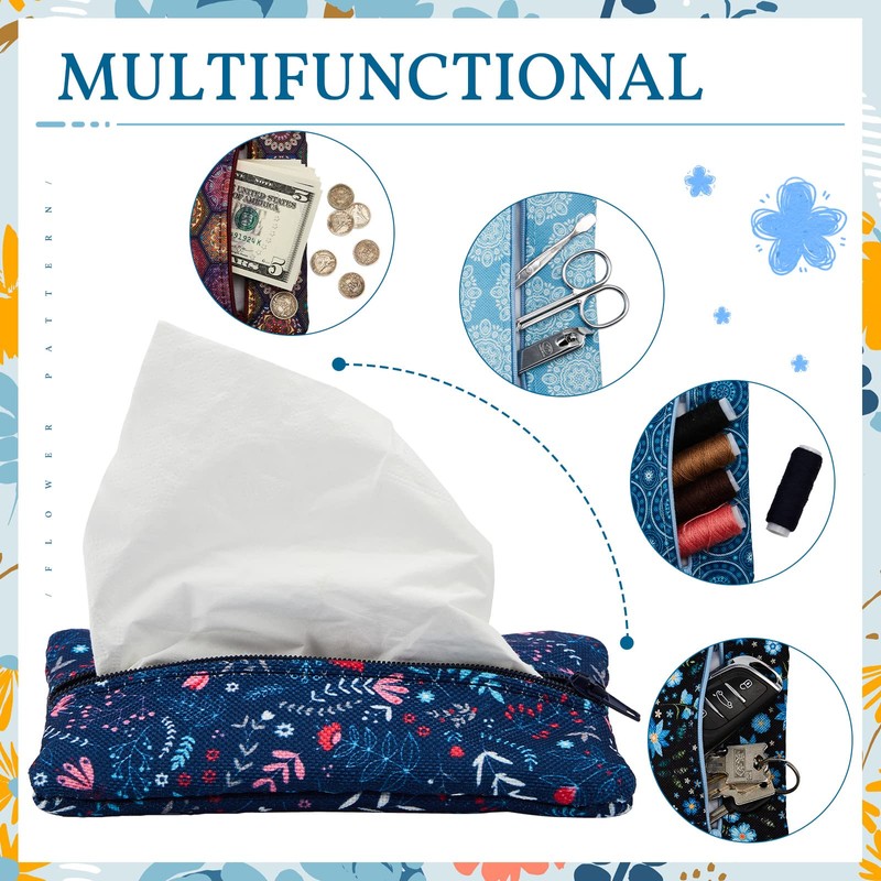 5 Pieces Tissues Purse Pocket Tissue Holder Reusable Travel Tissue