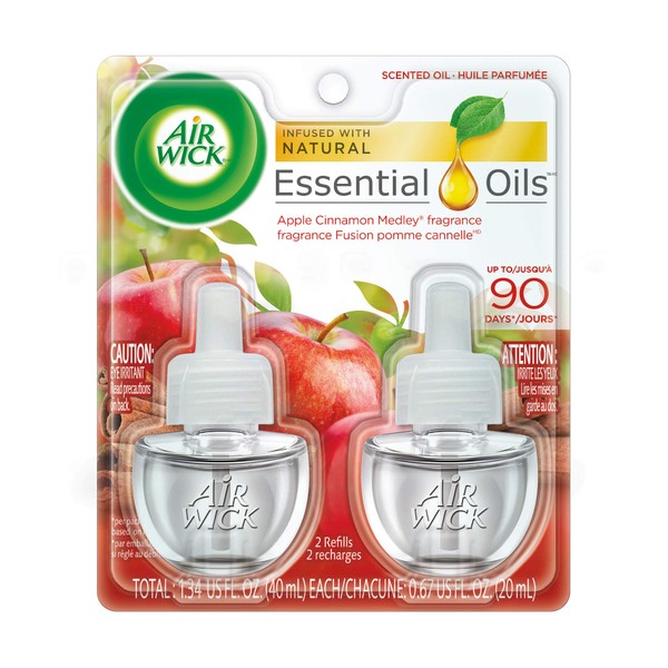 Air Wick Scented Oil Twin Refill Apple Cinnamon Medley (2X.67) Oz. (Pack of 3)