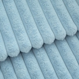 Mandioo Pack of 2 Decorative Cushion Covers 30cm x 50cm Faux Fur Striped Plush Soft Throw Pillow Covers Pillow Cases Bedroom Living Room Sofa Home 22x22 Inch Light Blue