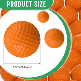 Junkin 24 Pcs Foam Golf Practice Balls Realistic Feel and Flight Training Sport Balls Elastic Soft Foam Golf Balls for Indoor or Outdoor Backyard Training(Orange)