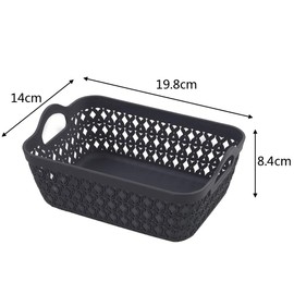 Leendines Mini Desktop Baskets 12 Packs, Grey Plastic Baskets for Storage