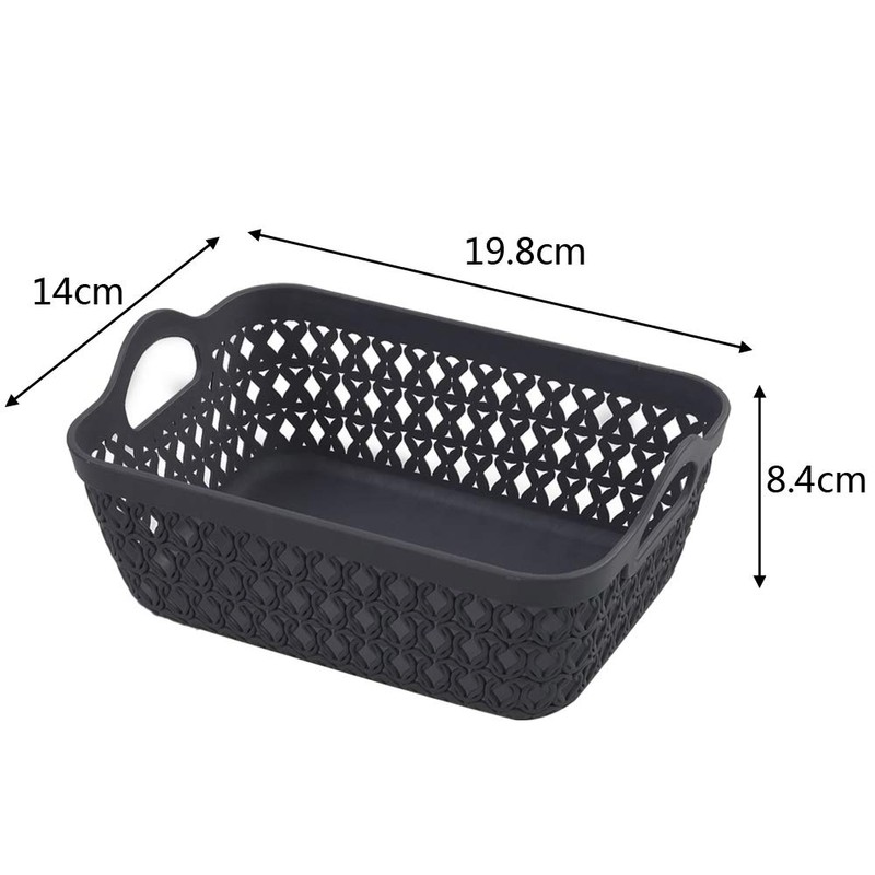 Leendines Mini Desktop Baskets 12 Packs, Grey Plastic Baskets for