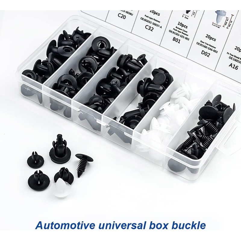EINESIN Car Push Retainer Clips & Auto Fasteners Assortment, Plastic