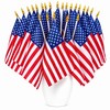 25 Pcs Mini American Flags on Stick 5x8 Inch Kid-Safe