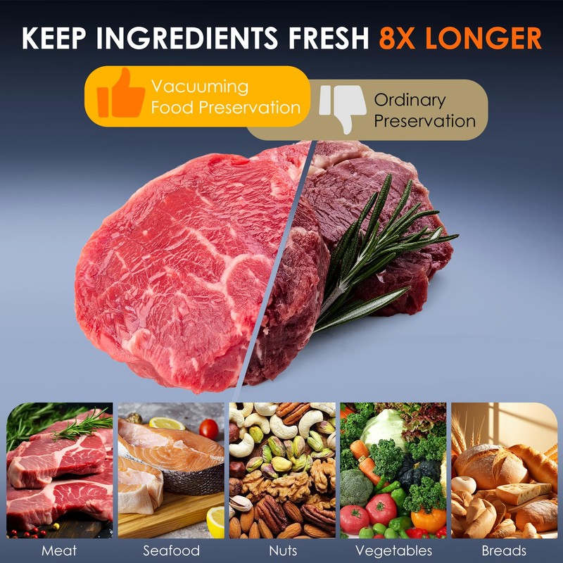 Natupo Vacuum Sealer Bags,Reusable Vacuum Sealer Bags,Can Withstand More Than