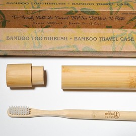 Premium Bamboo Toothbrush & Case Set: Eco-Friendly Oral Care - Size: Pack of 2 (2 Brushes + 2 Cases)