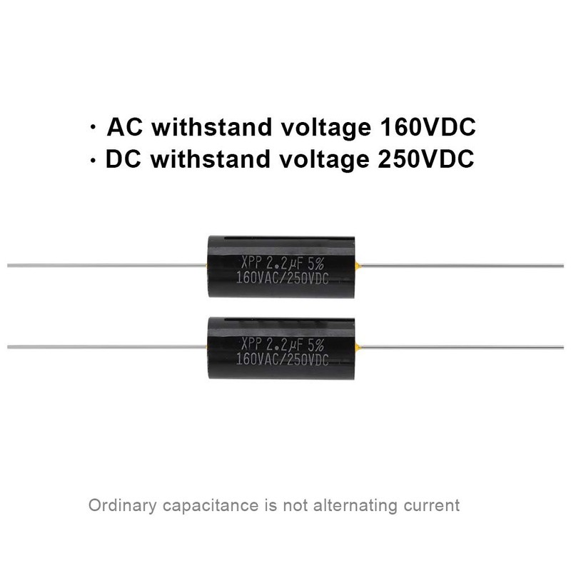2pcs Capacitor Frequency Divider, DC 250V 1uF / 2.2uF /