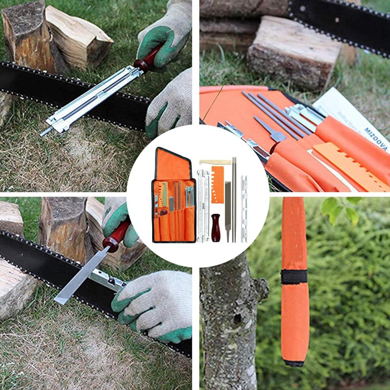10 Pcs Chainsaw Sharpener File Kit with 5/32 3/16 7/32