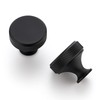 Ravinte 15 Pack Round Matte Black Knobs Knurled Single Hole
