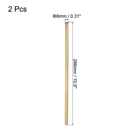 sourcing map Reusable Metal Straws 2Pcs, Stainless Steel Straight Drinking Straw 10.5" x 0.3" Suitable for Milk Shake Beverage Juice - Gold