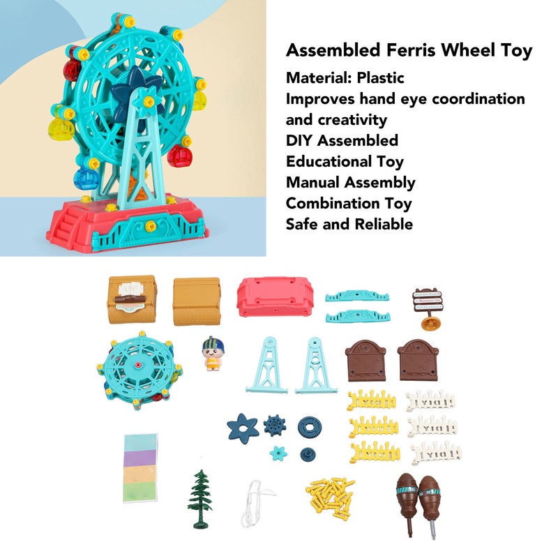 Kid Assembled Ferris Wheel Toy Nut Disassembled Maunal Ferris Wheel