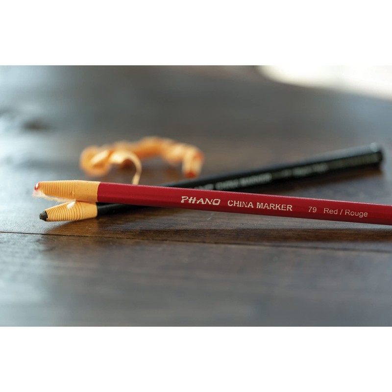 Dixon Industrial Phano Peel-Off China Marker Pencils, Red, 12-Pack (00079)