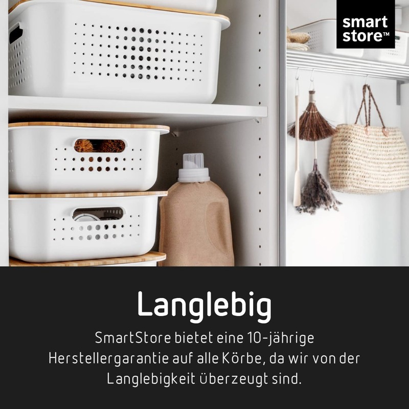 SmartStore 10 L Recycled Plastic Storage Basket with Handles -