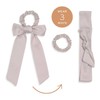 Kooshoo Plastic-Free Satin Bow Scrunchie - Pumice Stone, 1 Pack