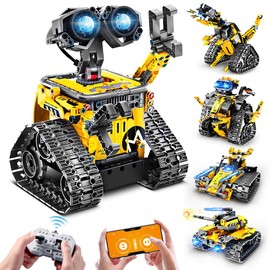 CUBIMANA 5-in-1 Robots Toys for Kids - Remote & App Control Building Set Wall Robot/Engineer Robot/Dinosaur RC Robotics Kit Gifts for Boys Girls 6 7 8 9 10 11 12 Years (520 Pieces)