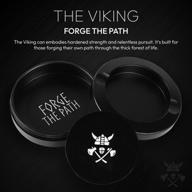 Nordicool Viking Metal Pouch Can - Forge The Path | Pocket-Sized Aluminum Pouch Container | Minimalist Small Storage Tin for Travel & Everyday Carry (Dual Compartment)