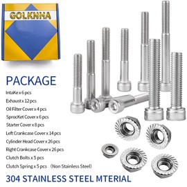 400EX Stainless Steel Bolt Screw & Clutch Spring Kit Compatible with Honda Sportrax 400 TRX400EX 1999-2008 TRX400X 2009 2011-2014 (112pcs)